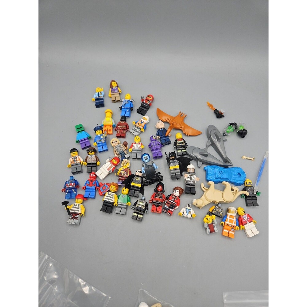 Lego Minifigs Parts Pieces Lot Mixed Batman Harry Potter Race car Marvel Sharks